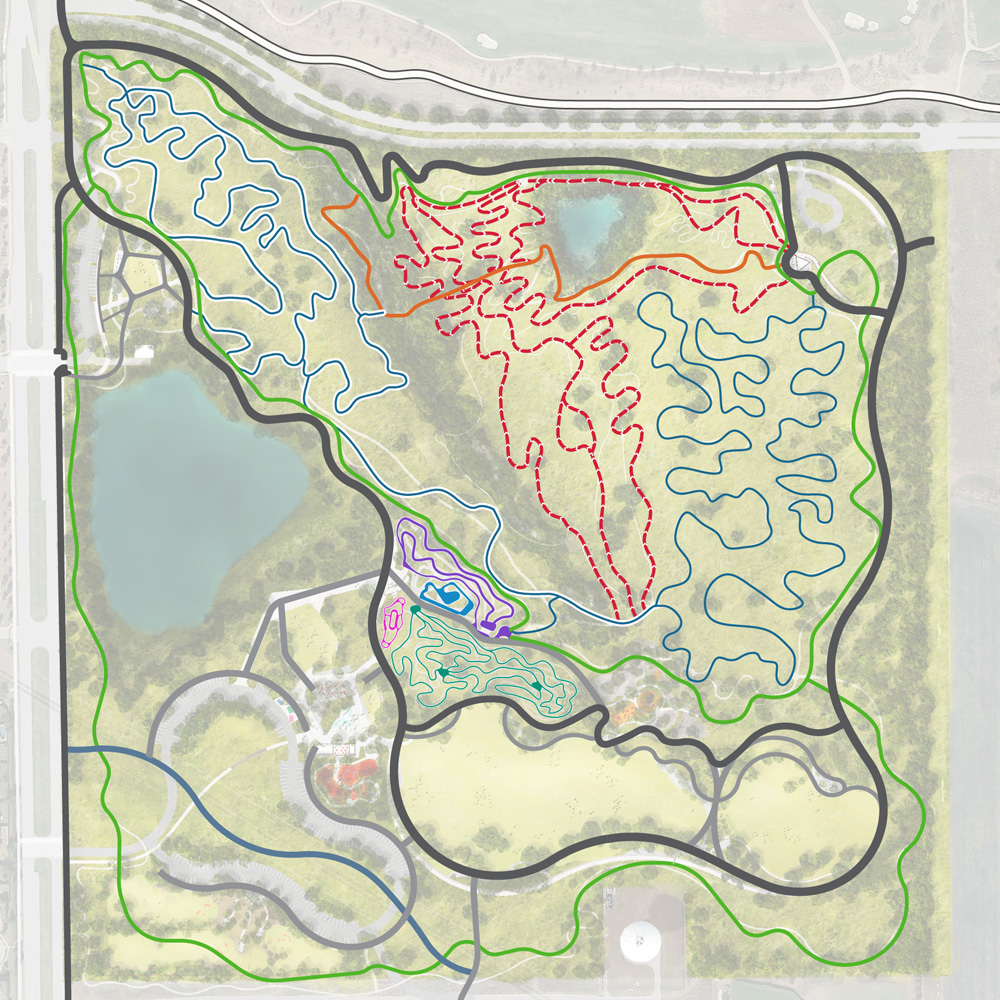 Illustrative rendering showing future trail improvements to Northwest Community Park